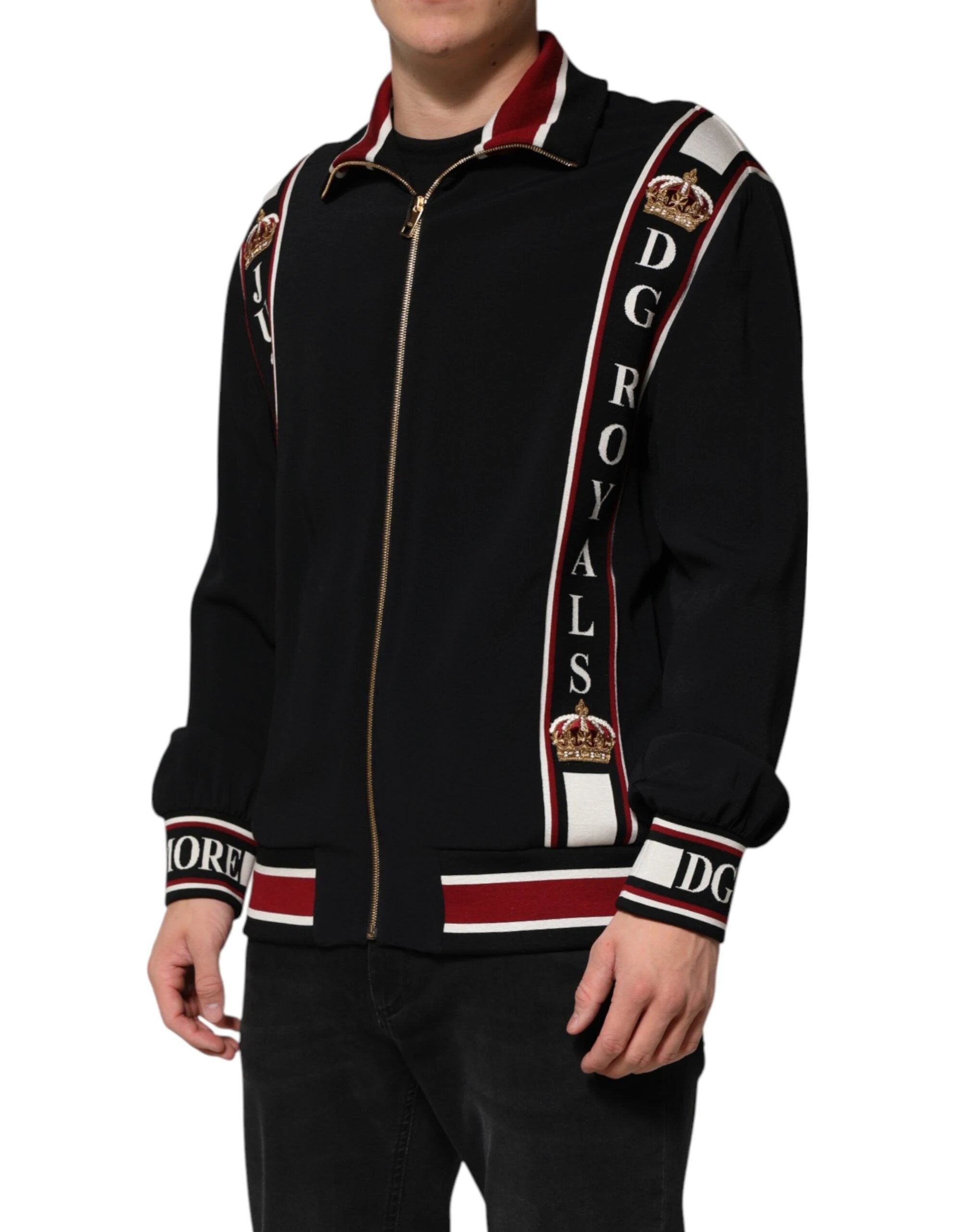 Dolce & Gabbana Black DG King Full Zip Sweatshirt Sweater by Dolce & Gabbana