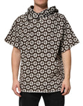 Dolce & Gabbana Brown White DG Logo Short Hoodie Sweater by Dolce & Gabbana