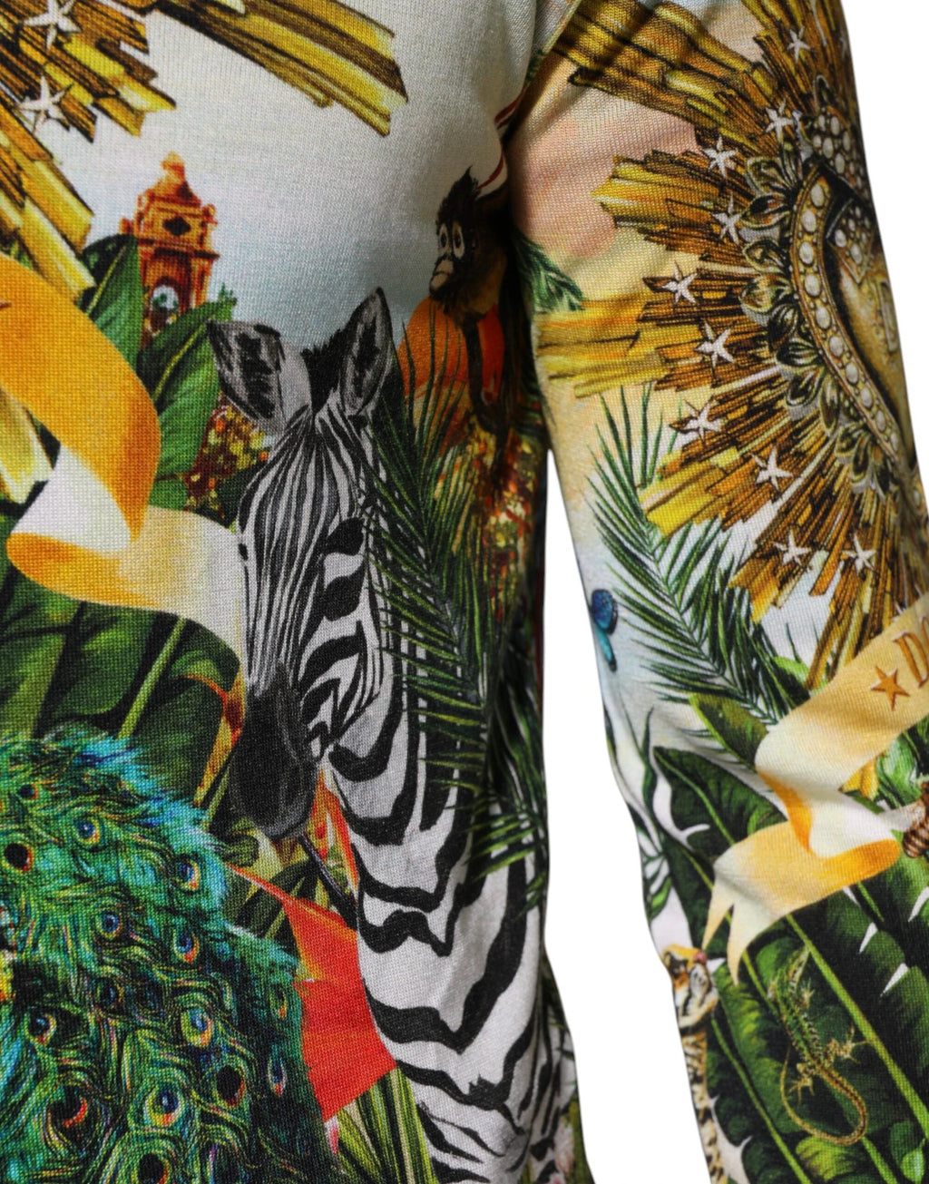 Dolce & Gabbana Tropical Heart Crown Silk Pullover Sweater by Dolce & Gabbana