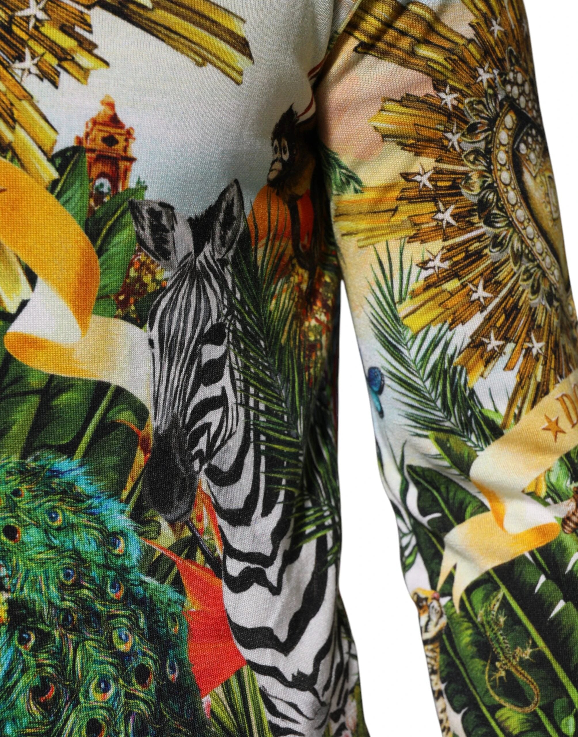 Dolce & Gabbana Tropical Heart Crown Silk Pullover Sweater by Dolce & Gabbana