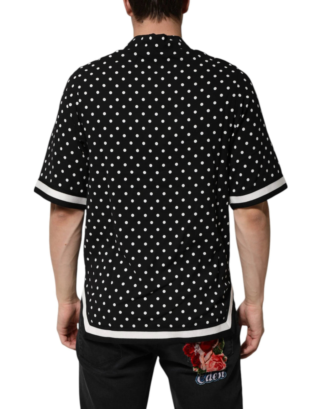 Dolce & Gabbana Black Polka Dot Short Sleeves Collared Polo T-shirt by Dolce & Gabbana