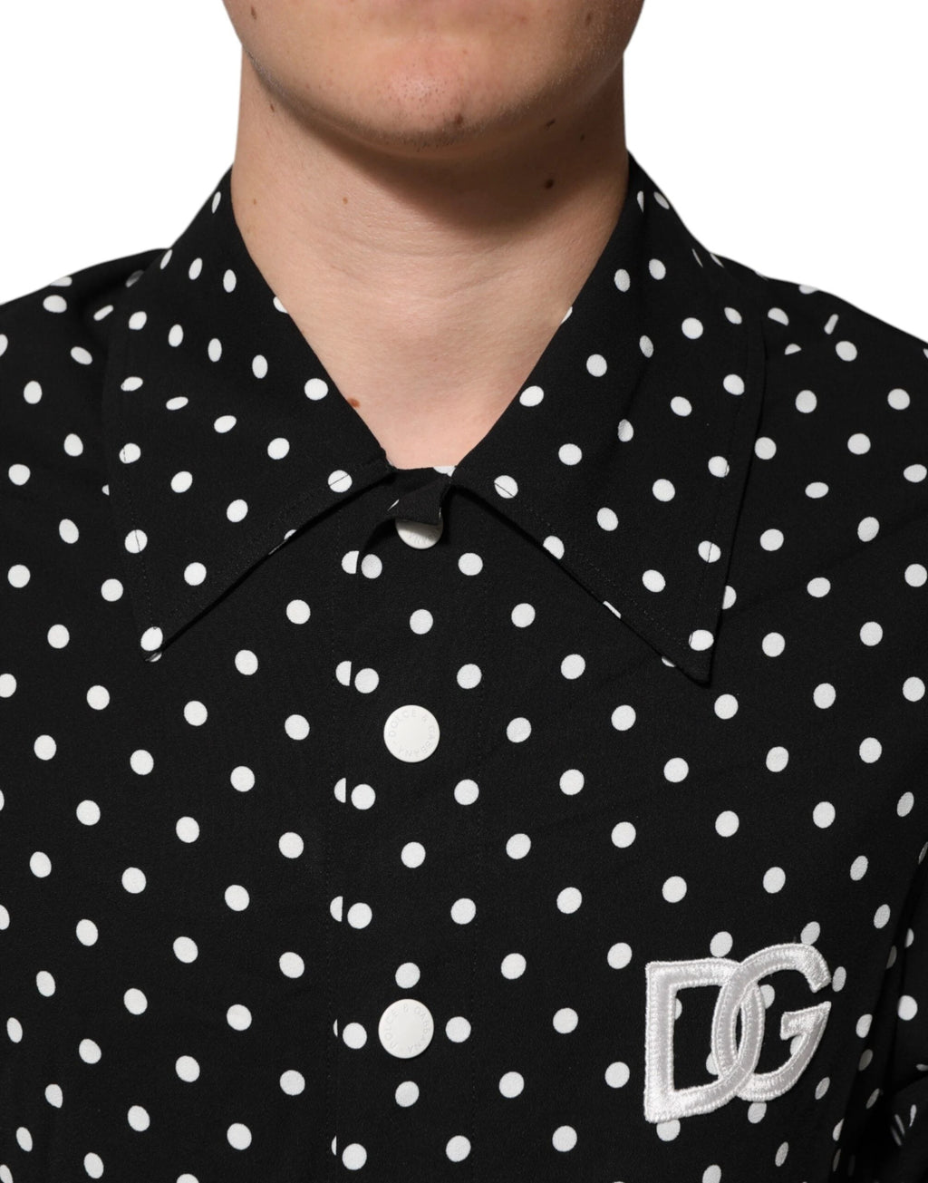 Dolce & Gabbana Black Polka Dot Short Sleeves Collared Polo T-shirt by Dolce & Gabbana