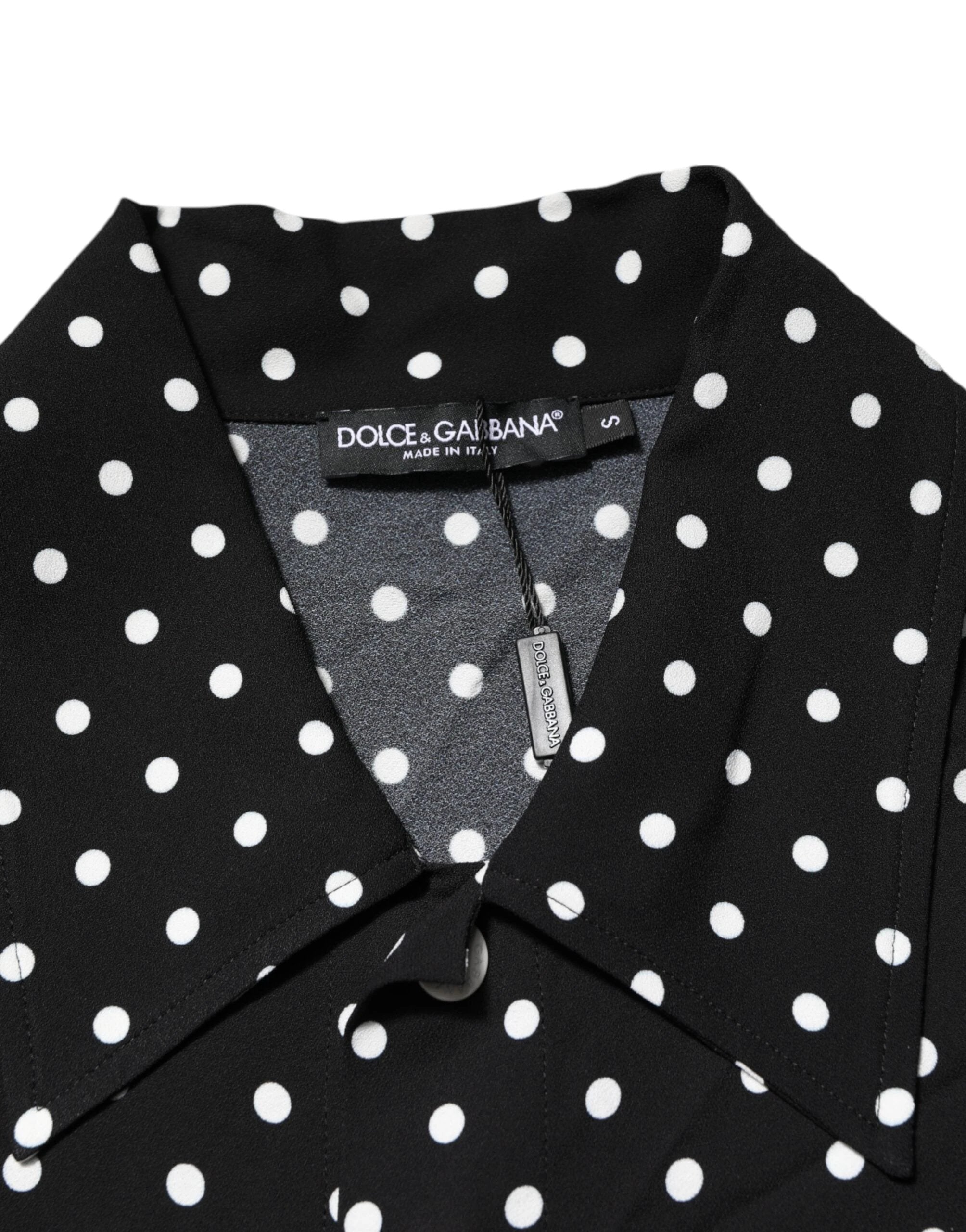 Dolce & Gabbana Black Polka Dot Short Sleeves Collared Polo T-shirt by Dolce & Gabbana