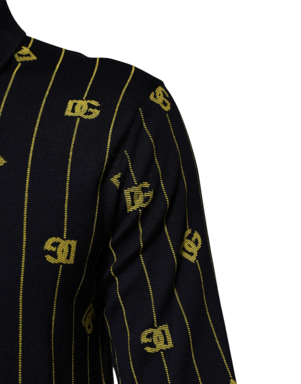 Dolce & Gabbana Black Logo Jacquard Knitted Polo Shirt T-shirt by Dolce & Gabbana