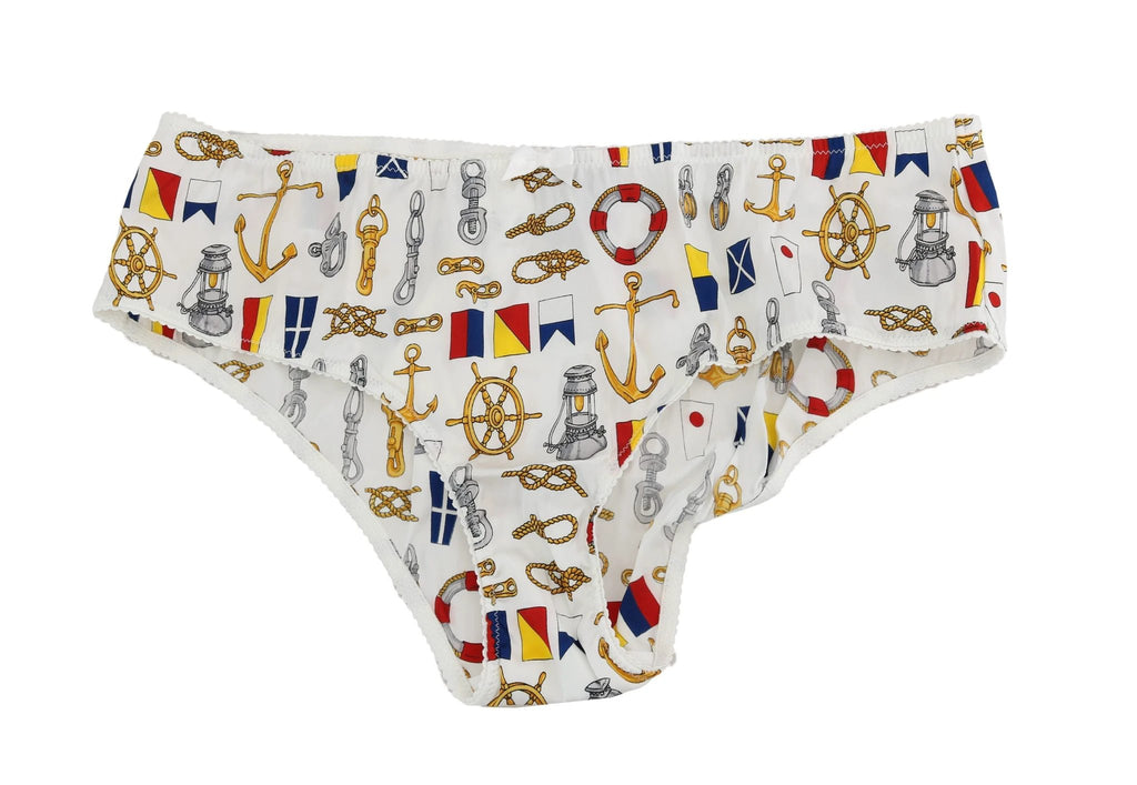 Dolce & Gabbana Underwear Sailor Print Silk Bottoms by Dolce & Gabbana