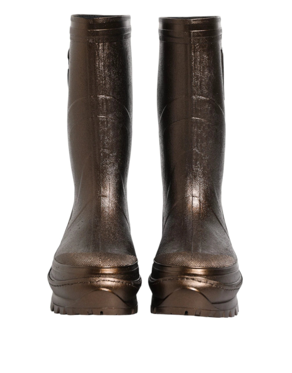 Dolce & Gabbana Metallic Bronze Pull On Rain Boots Shoes by Dolce & Gabbana