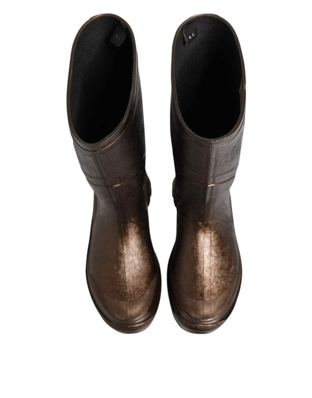 Dolce & Gabbana Metallic Bronze Pull On Rain Boots Shoes by Dolce & Gabbana