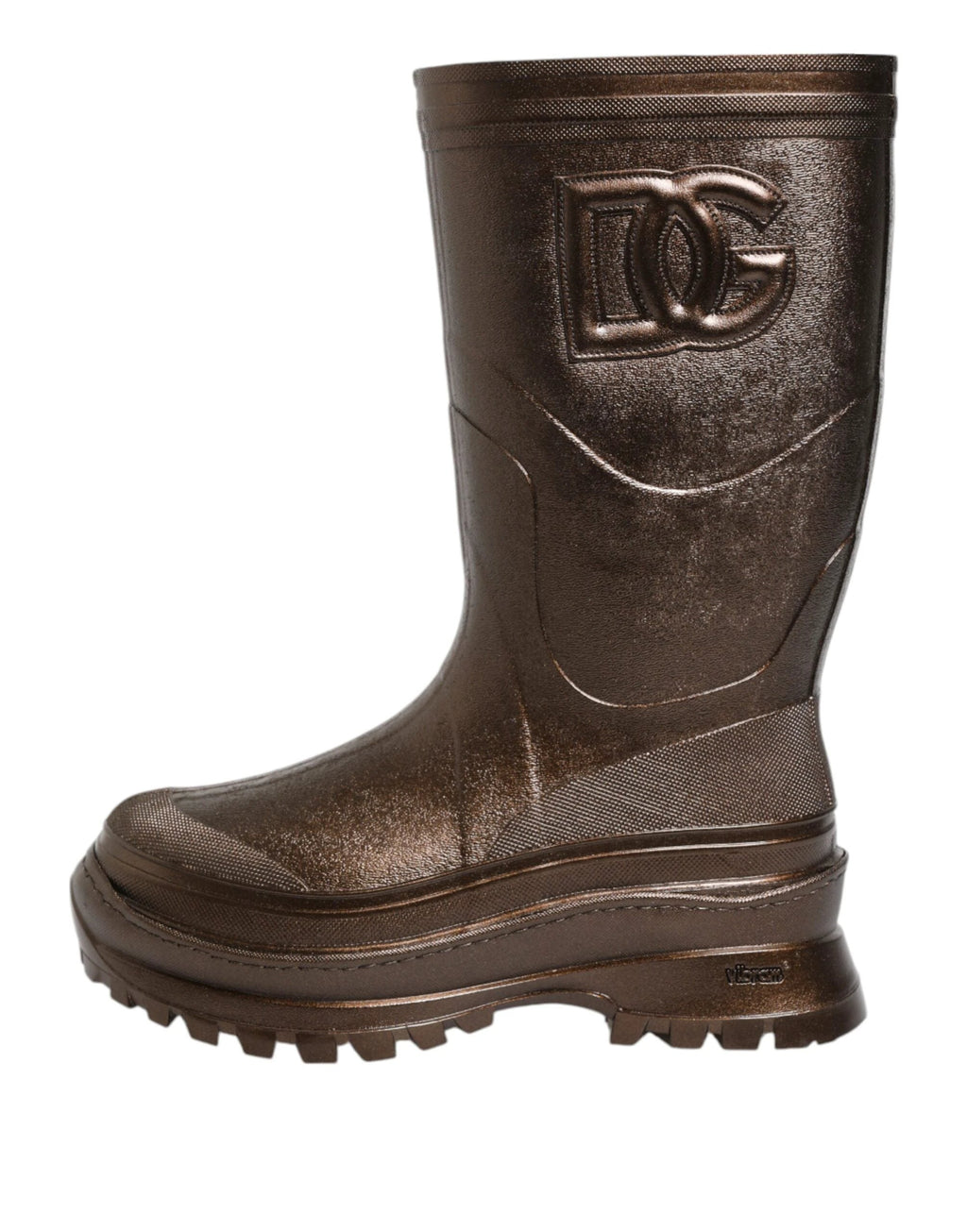 Dolce & Gabbana Metallic Bronze Pull On Rain Boots Shoes by Dolce & Gabbana