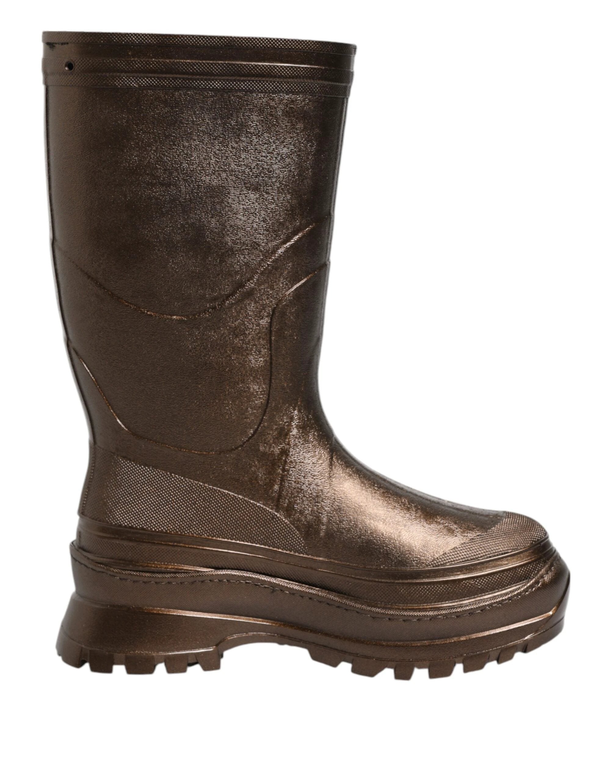 Dolce & Gabbana Metallic Bronze Pull On Rain Boots Shoes by Dolce & Gabbana