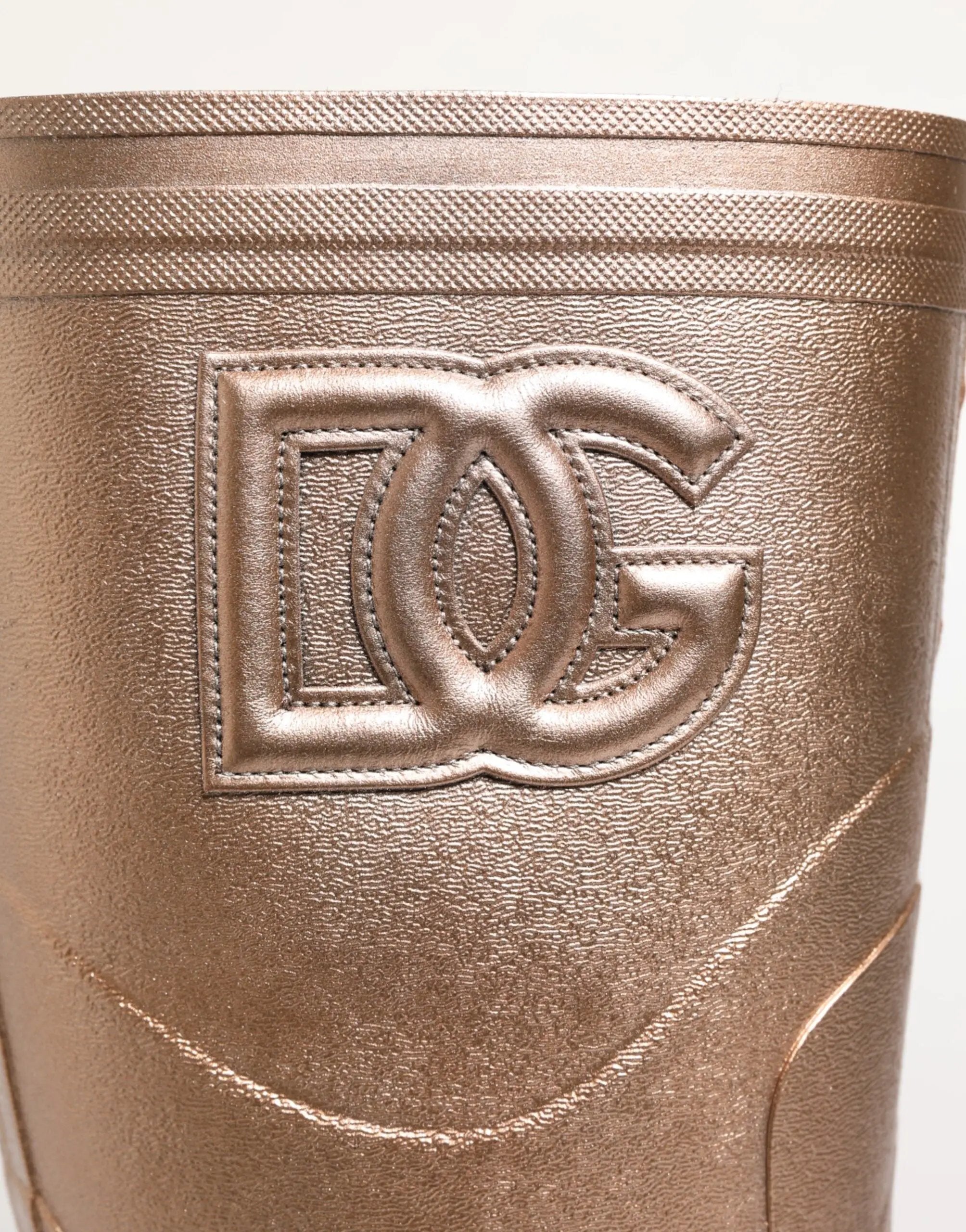 Dolce & Gabbana Rose Gold Rubber Pull On Rain Boots  Shoes