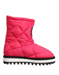 Dolce & Gabbana Pink White Viscose Padded Mid Calf Boots Shoes by Dolce & Gabbana