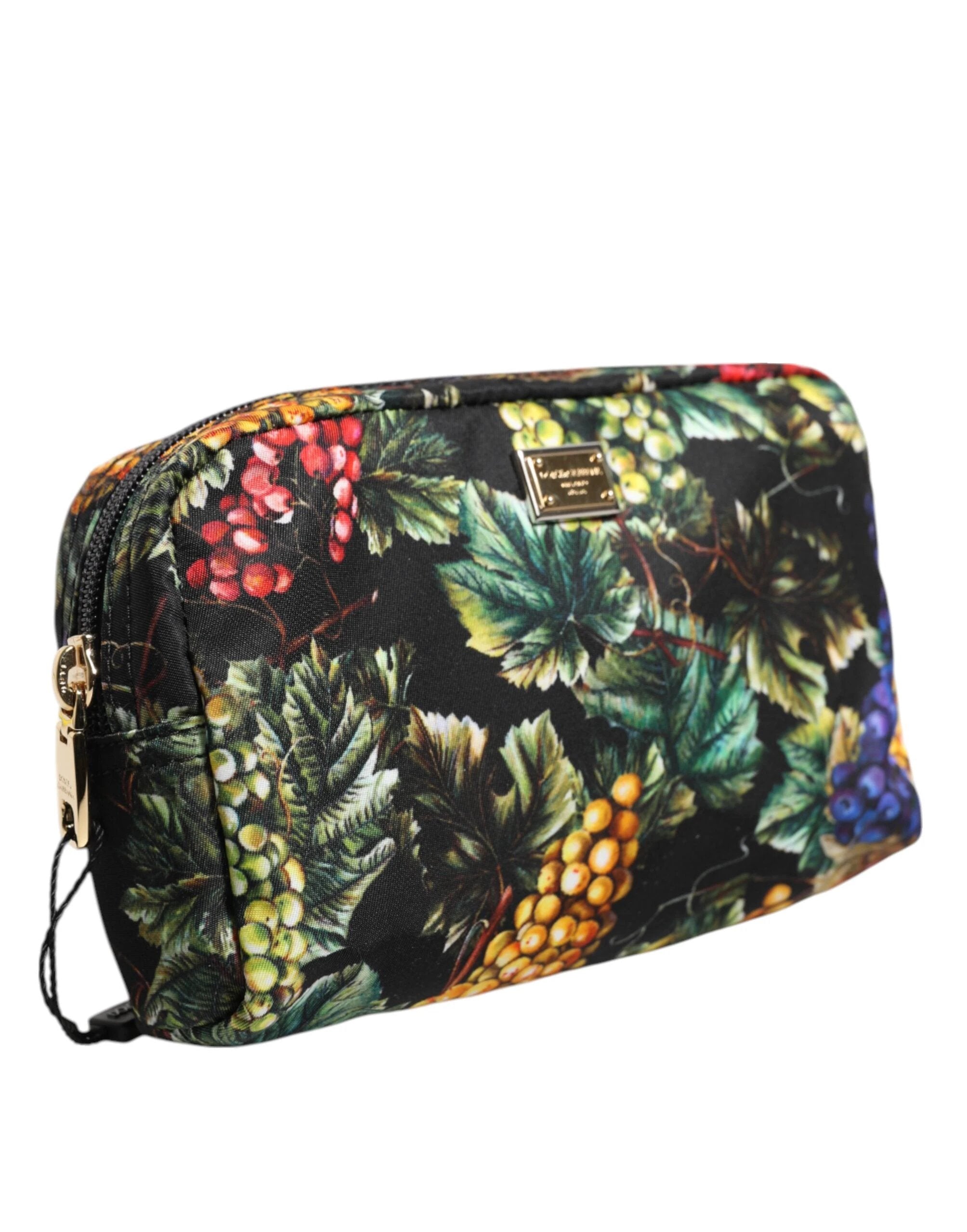 Dolce & Gabbana Multicolor Grape Print Clutch Logo Plaque Pouch Bag by Dolce & Gabbana