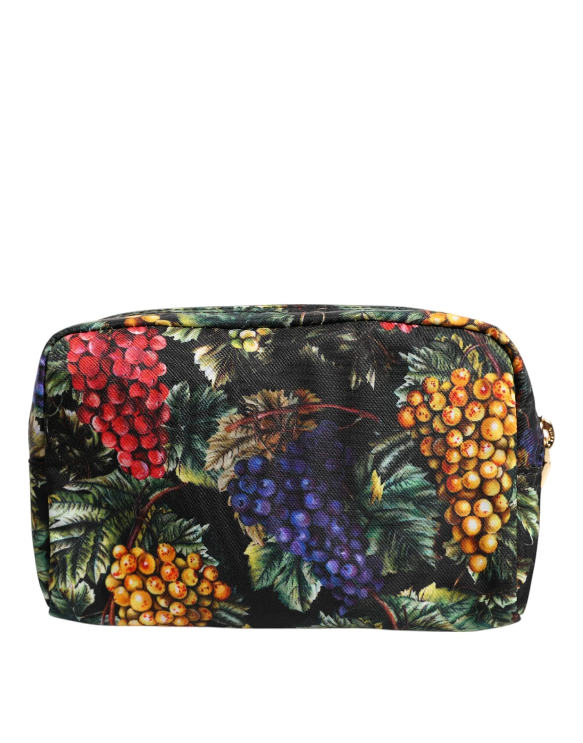 Dolce & Gabbana Multicolor Grape Print Clutch Logo Plaque Pouch Bag by Dolce & Gabbana