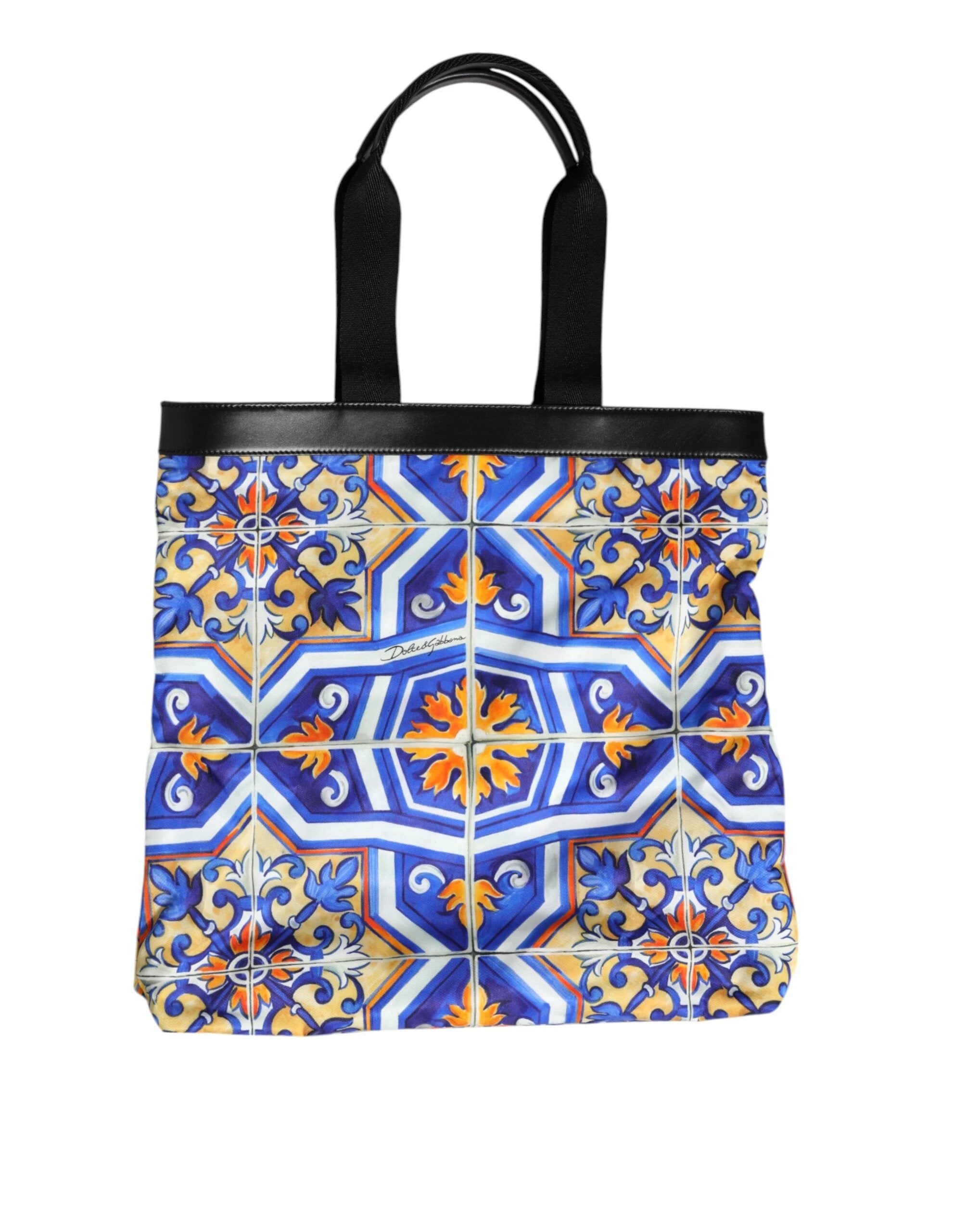 Dolce & Gabbana Multicolor Maiolica Print Tote Shoulder Strap Bag by Dolce & Gabbana