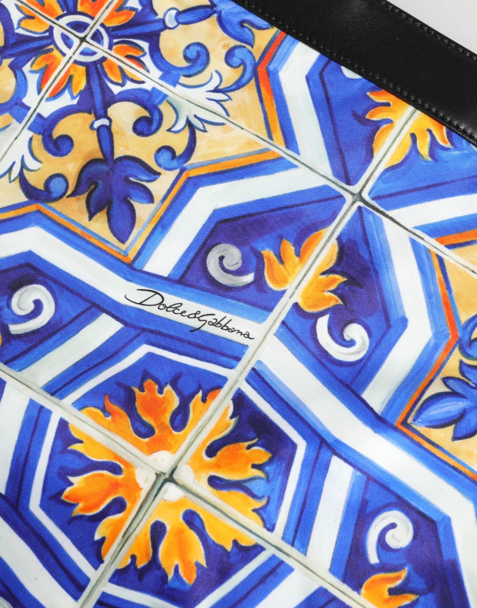 Dolce & Gabbana Multicolor Maiolica Print Tote Shoulder Strap Bag by Dolce & Gabbana