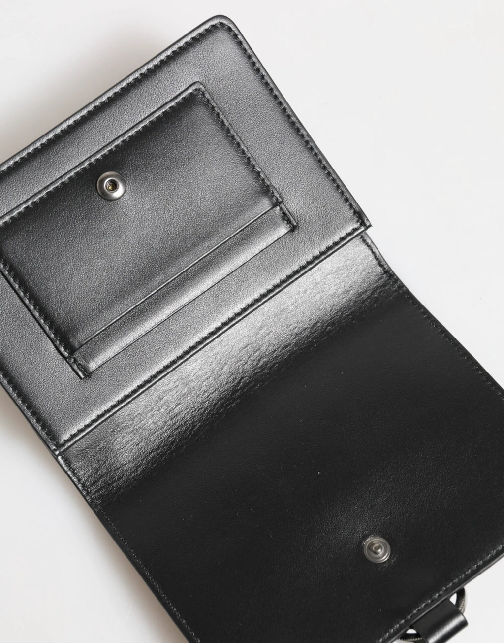 Dolce & Gabbana Black Leather Crystal Embellished Card Holder Wallet by Dolce & Gabbana