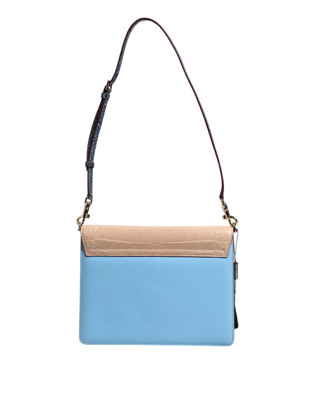 Dolce & Gabbana Blue Beige Exotic Leather LUCIA Crossbody Bag by Dolce & Gabbana