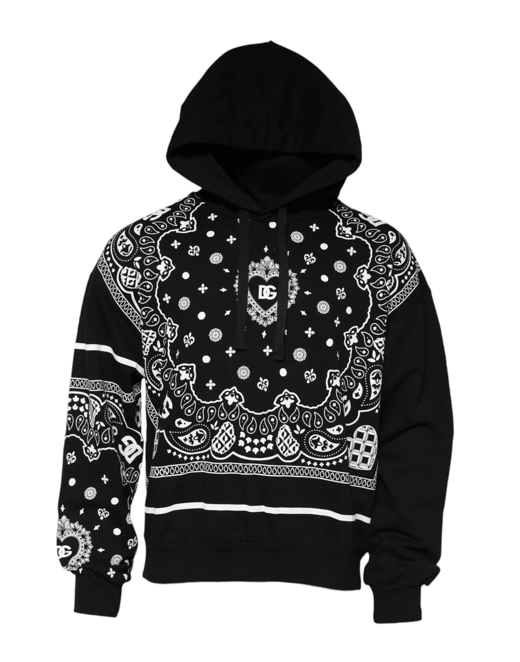 Sweat-shirt à capuche Dolce &amp; Gabbana noir avec bandana pour homme