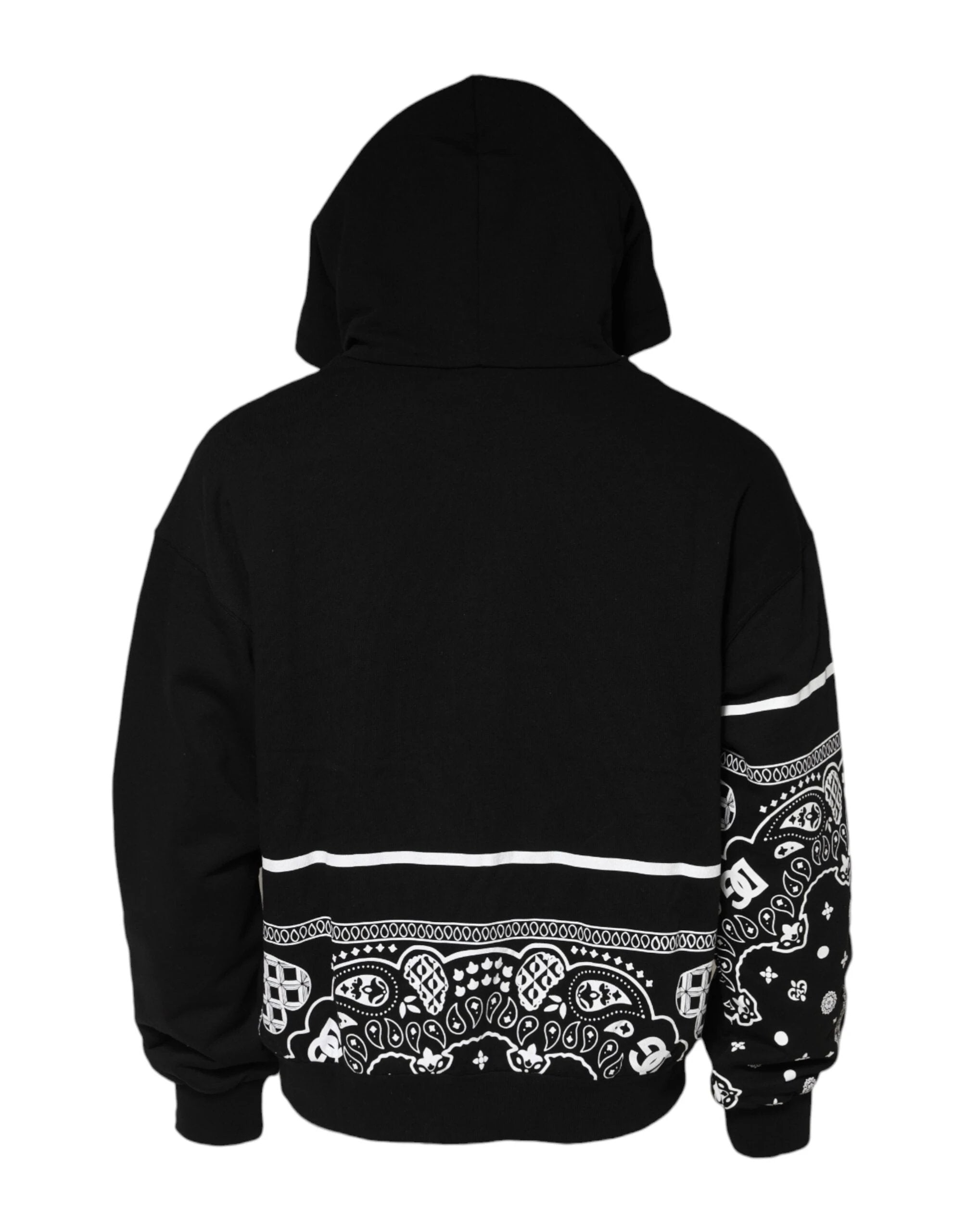 Dolce & Gabbana Black Bandana Hooded Men Sweatshirt Sweater by Dolce & Gabbana