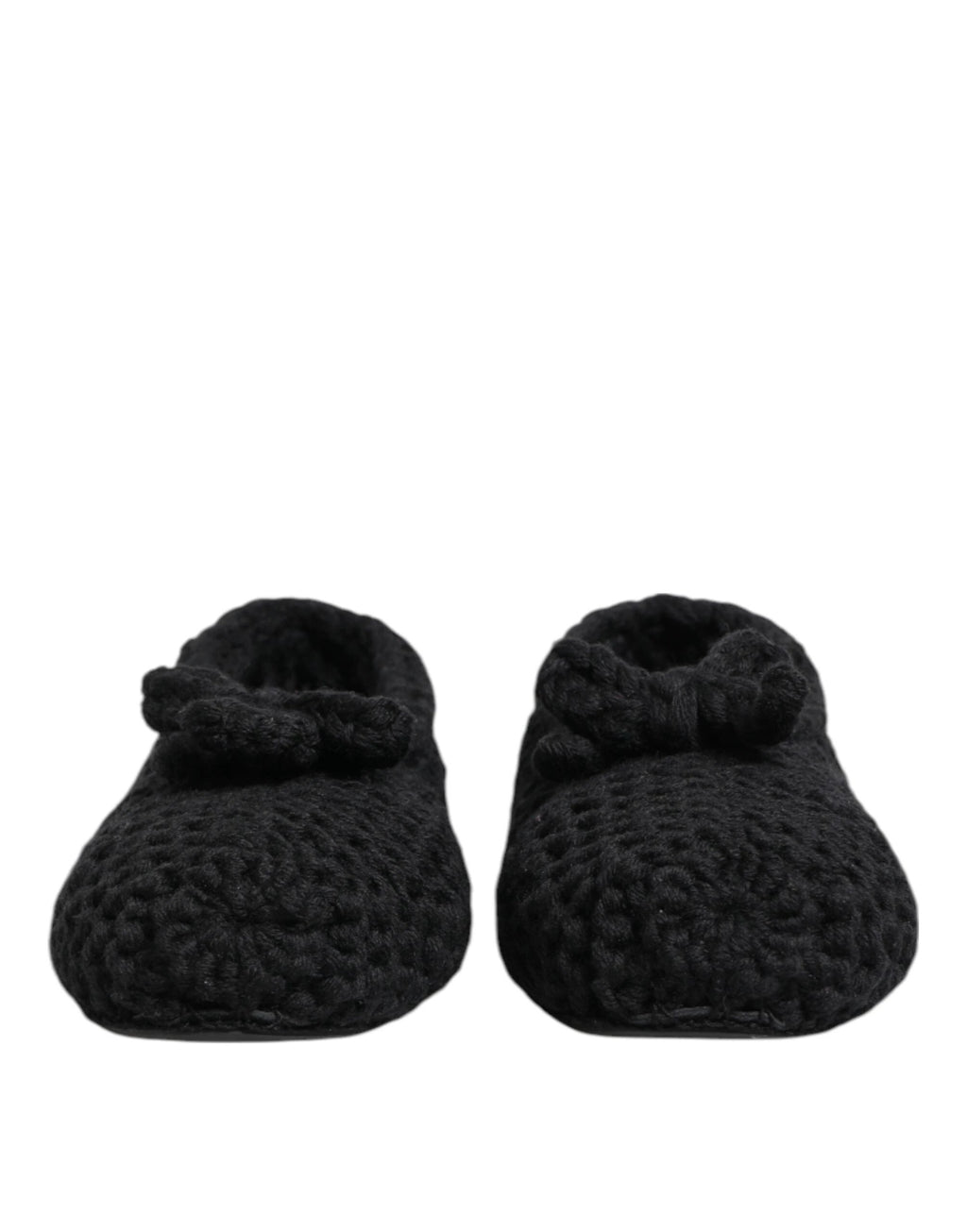Dolce & Gabbana Black Wool Knit Slip On Ballerina Flats Shoes by Dolce & Gabbana