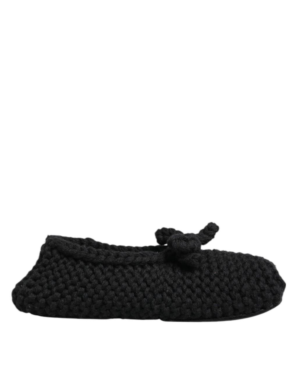 Dolce & Gabbana Black Wool Knit Slip On Ballerina Flats Shoes by Dolce & Gabbana