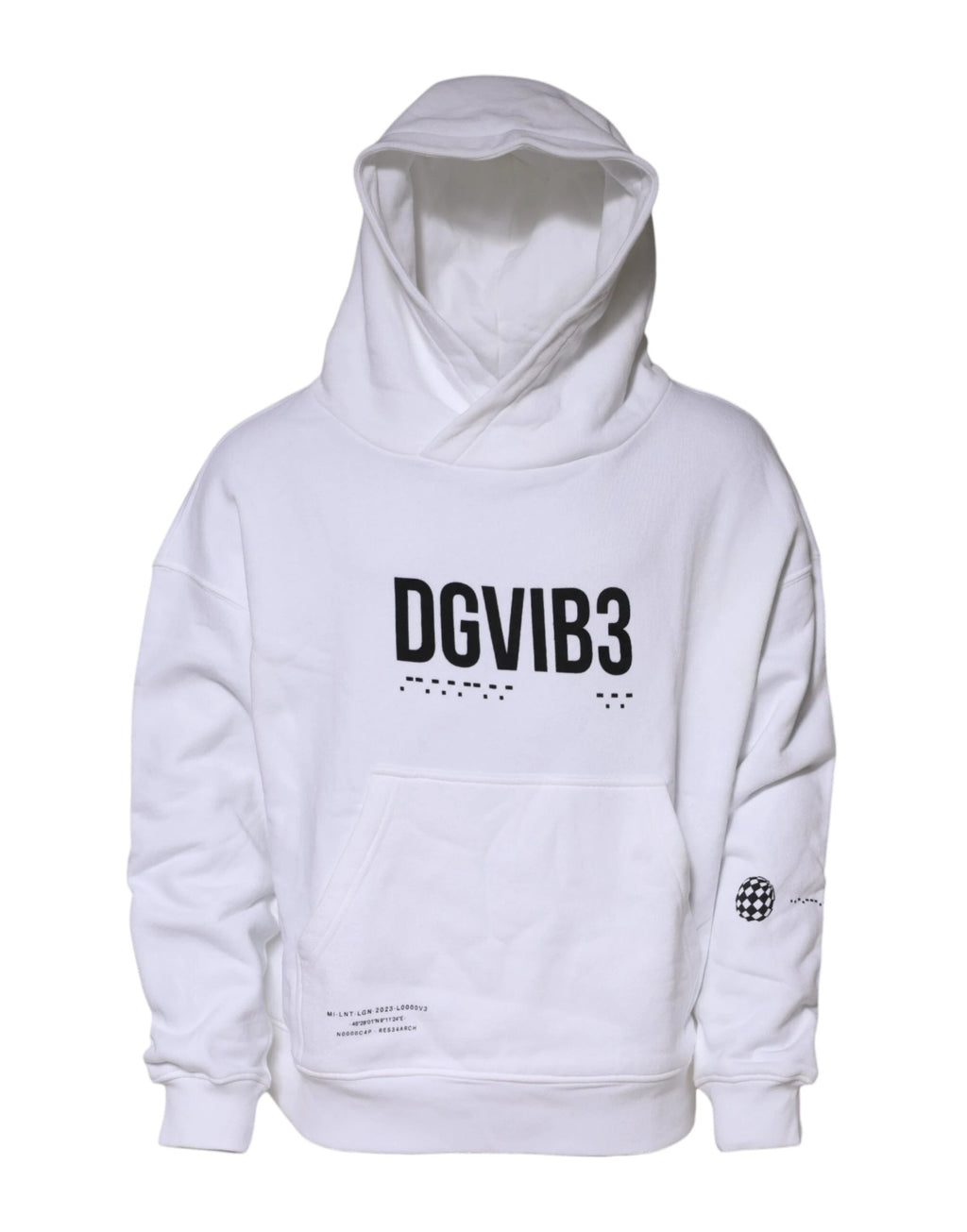 Dolce & Gabbana White DG Vib3 Hooded Men Sweatshirt Sweater by Dolce & Gabbana