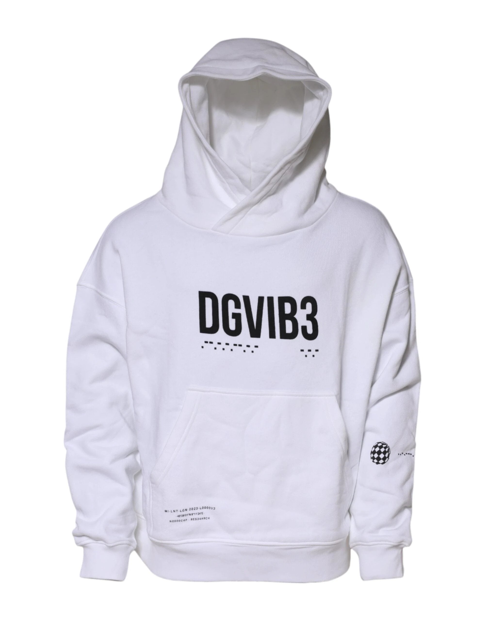 Dolce & Gabbana White DG Vib3 Hooded Men Sweatshirt Sweater by Dolce & Gabbana
