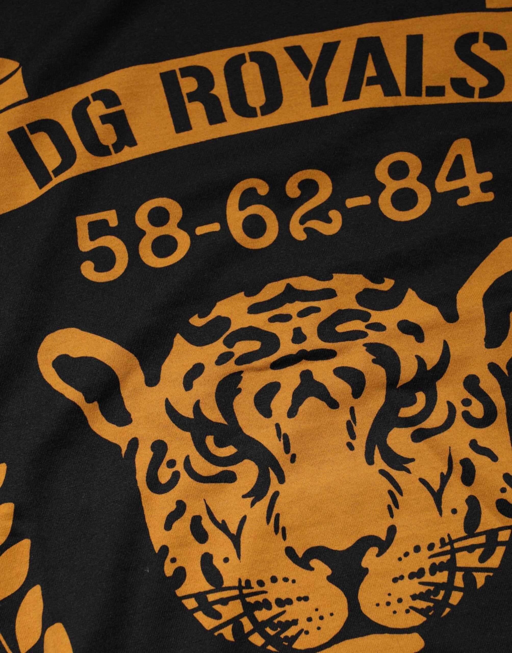 Dolce & Gabbana Black DG Royals Cotton Crew Neck T-shirt by Dolce & Gabbana