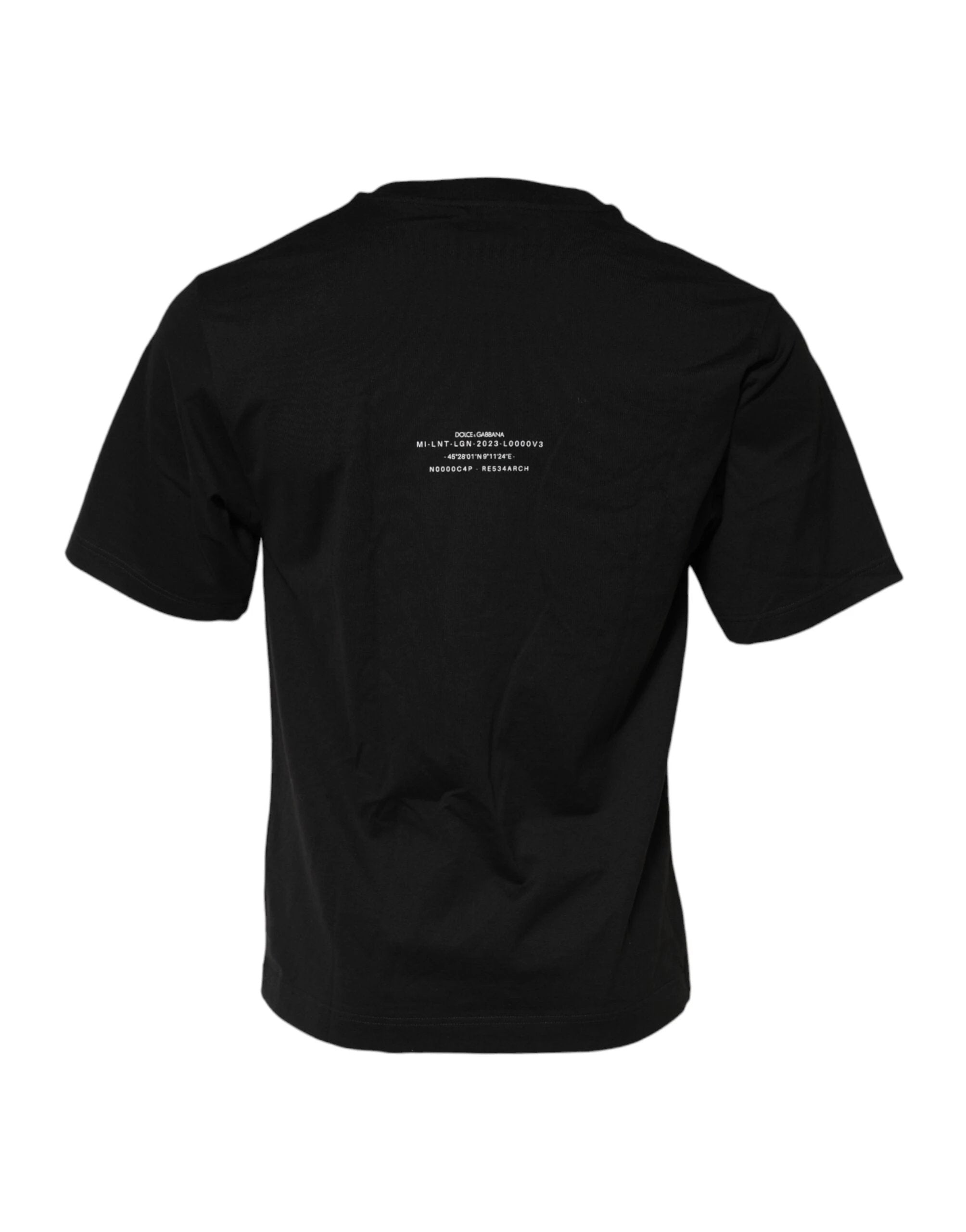 Dolce & Gabbana Black DG Vib3 Print Cotton Crew Neck T-shirt by Dolce & Gabbana