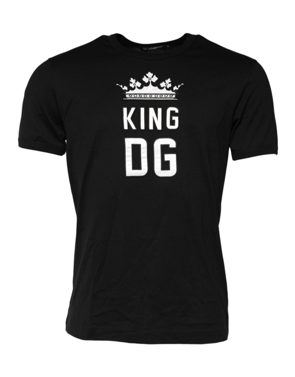 Dolce & Gabbana Black DG King Crown Cotton Crew Neck T-shirt by Dolce & Gabbana