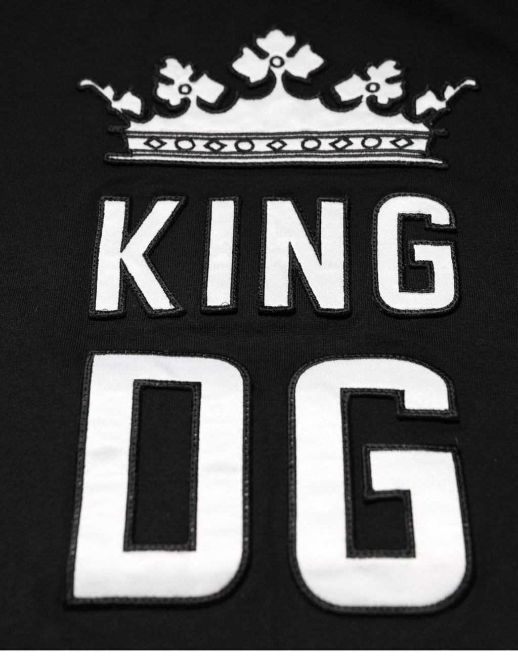 Dolce & Gabbana Black DG King Crown Cotton Crew Neck T-shirt by Dolce & Gabbana