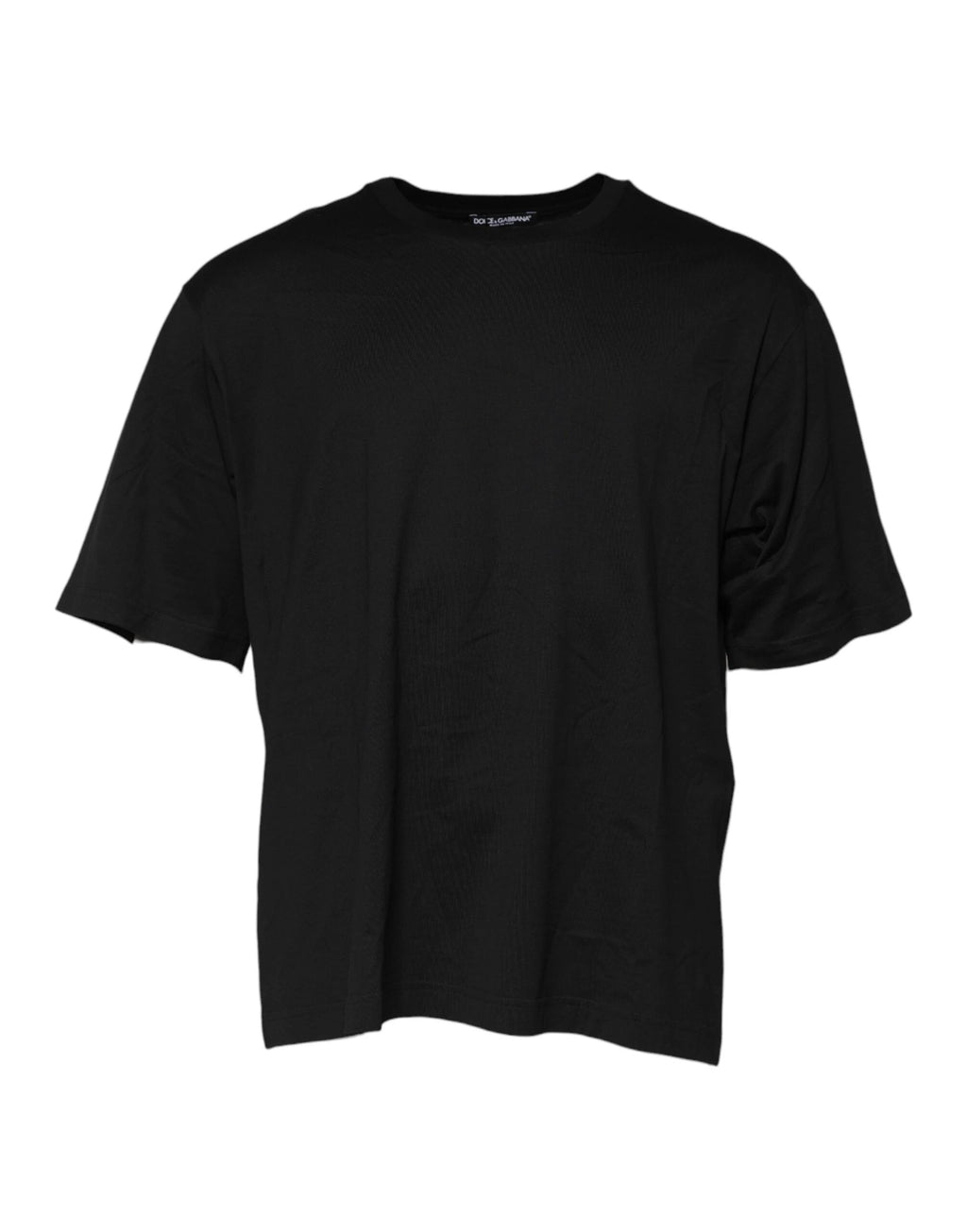 Dolce & Gabbana Black Cotton Crew Neck Short Sleeves T-shirt by Dolce & Gabbana