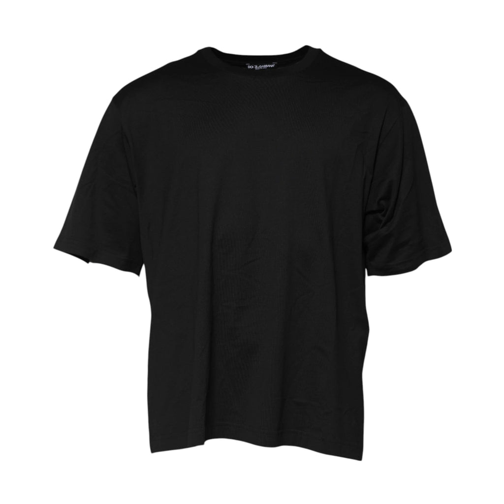 Dolce & Gabbana Black Cotton Crew Neck Short Sleeves T-shirt by Dolce & Gabbana