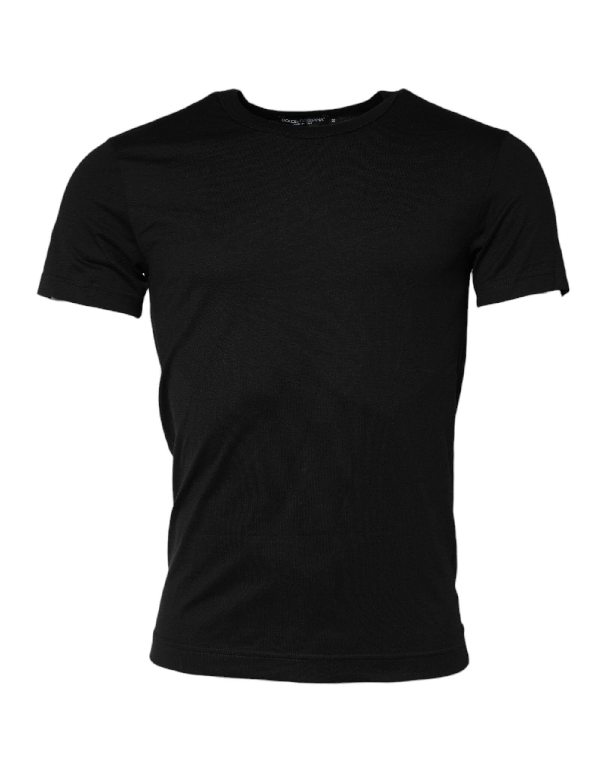 Dolce & Gabbana Black Cotton Crewneck Short Sleeves T-shirt by Dolce & Gabbana