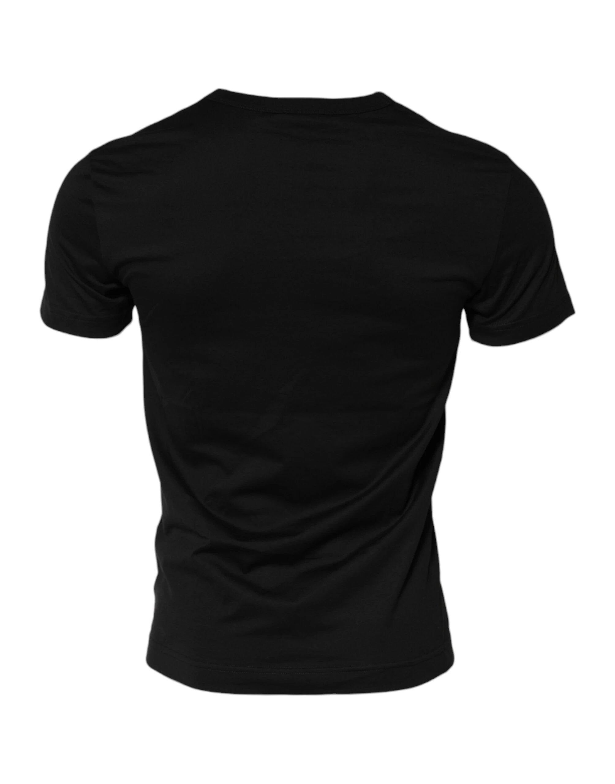 Dolce & Gabbana Black Cotton Crewneck Short Sleeves T-shirt by Dolce & Gabbana