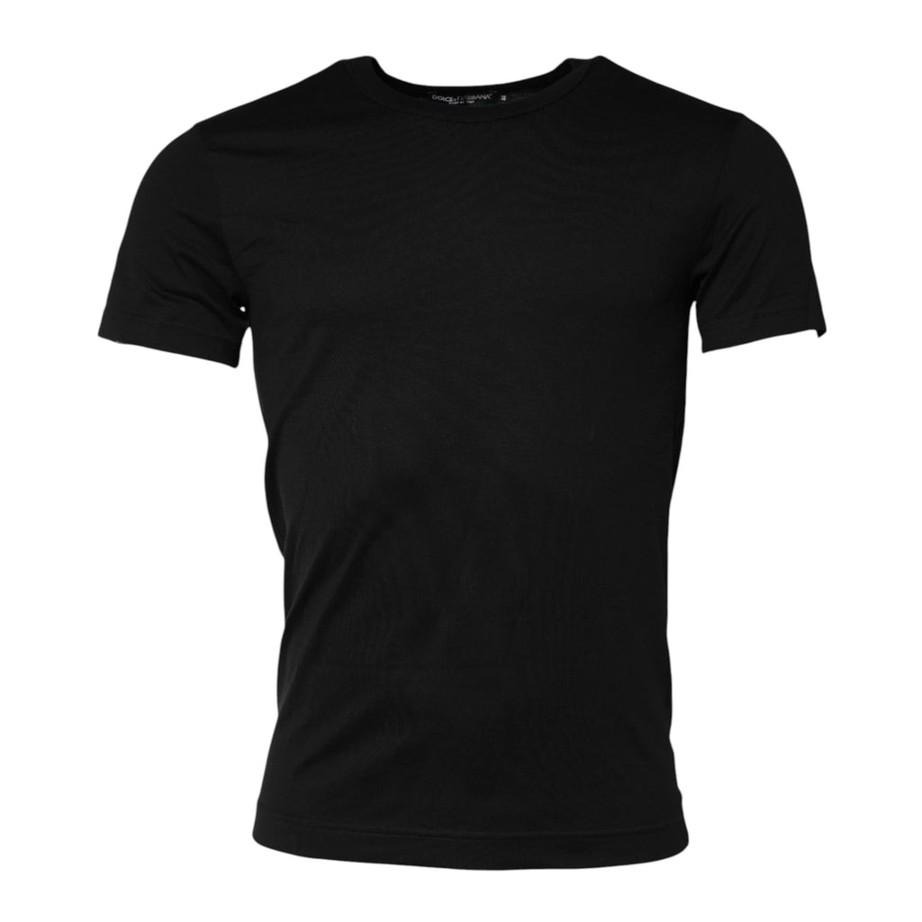 Dolce & Gabbana Black Cotton Crewneck Short Sleeves T-shirt by Dolce & Gabbana