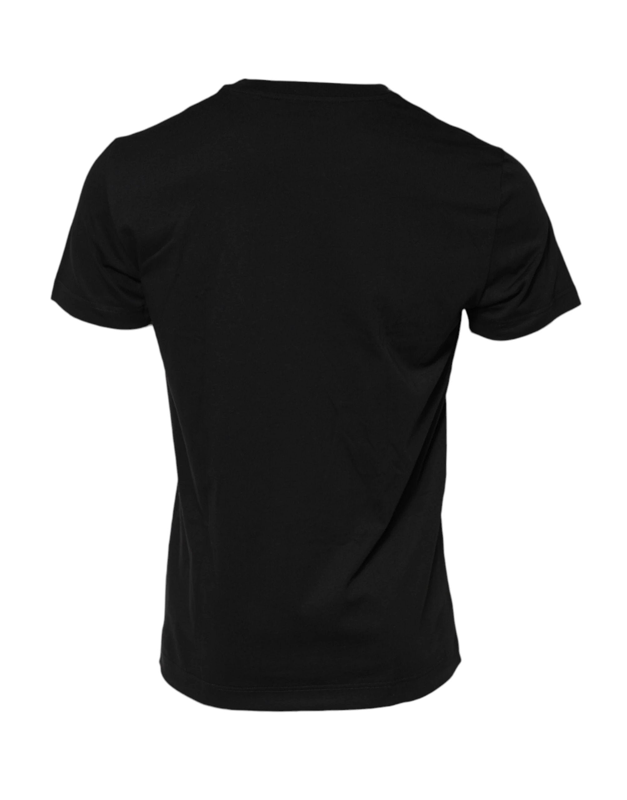 Dolce & Gabbana Black Logo Plaque Cotton Crew Neck T-shirt by Dolce & Gabbana