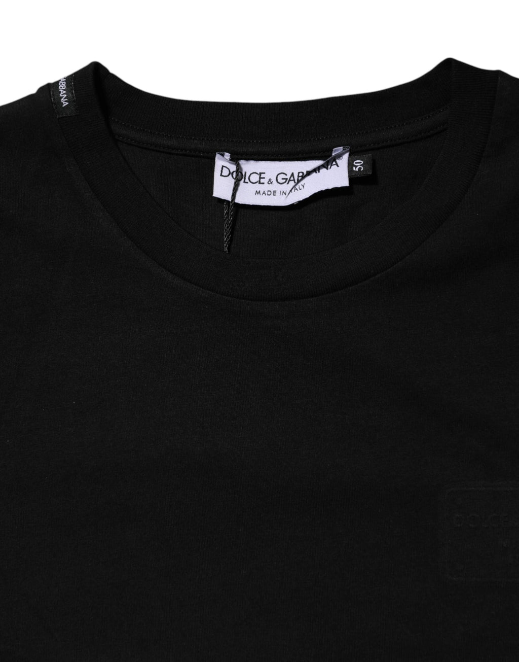 Dolce & Gabbana Black Cotton Crew Neck Short Sleeves T-shirt by Dolce & Gabbana