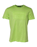 Dolce & Gabbana Green Embossed Logo Cotton Crew Neck T-shirt by Dolce & Gabbana