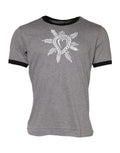 Dolce & Gabbana Gray Sacred Heart Cotton Crew Neck T-shirt by Dolce & Gabbana