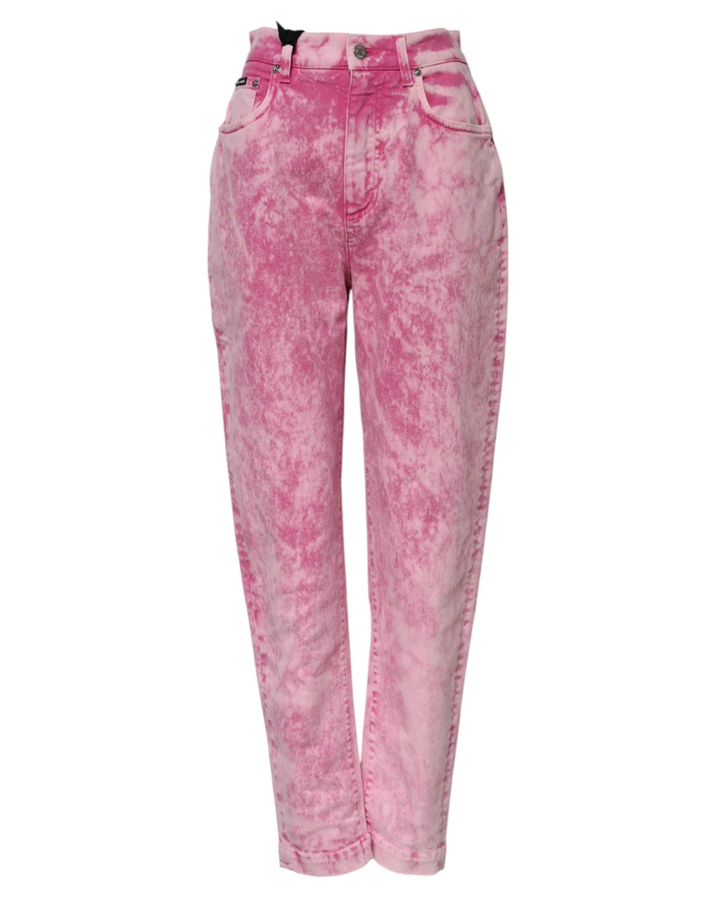 Dolce & Gabbana Pink Tie Dye High Waist Tapered Denim Jeans by Dolce & Gabbana
