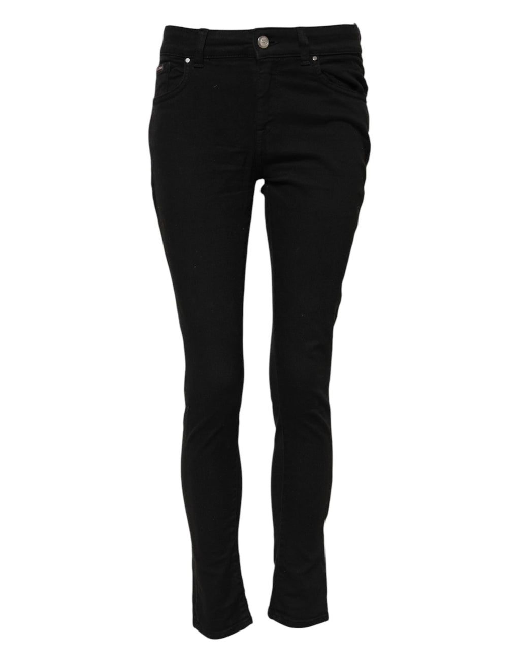 Dolce & Gabbana Black Cotton Skinny Mid Waist Denim Jeans by Dolce & Gabbana