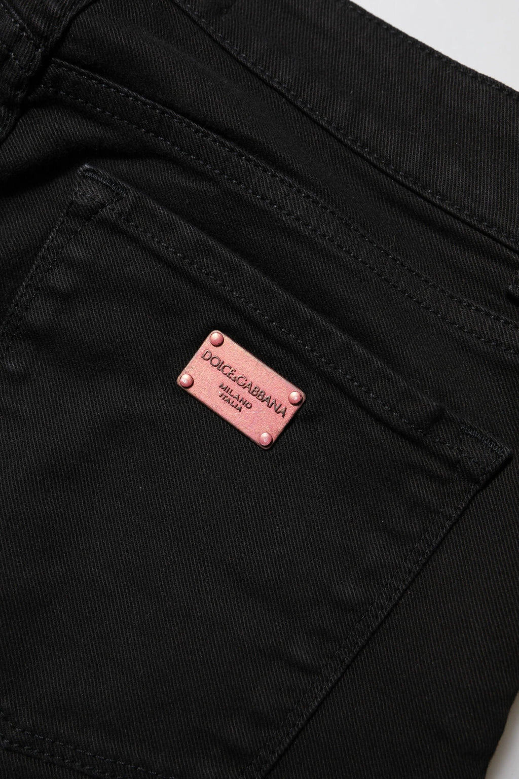 Dolce & Gabbana Black Cotton Skinny Mid Waist Denim Jeans by Dolce & Gabbana