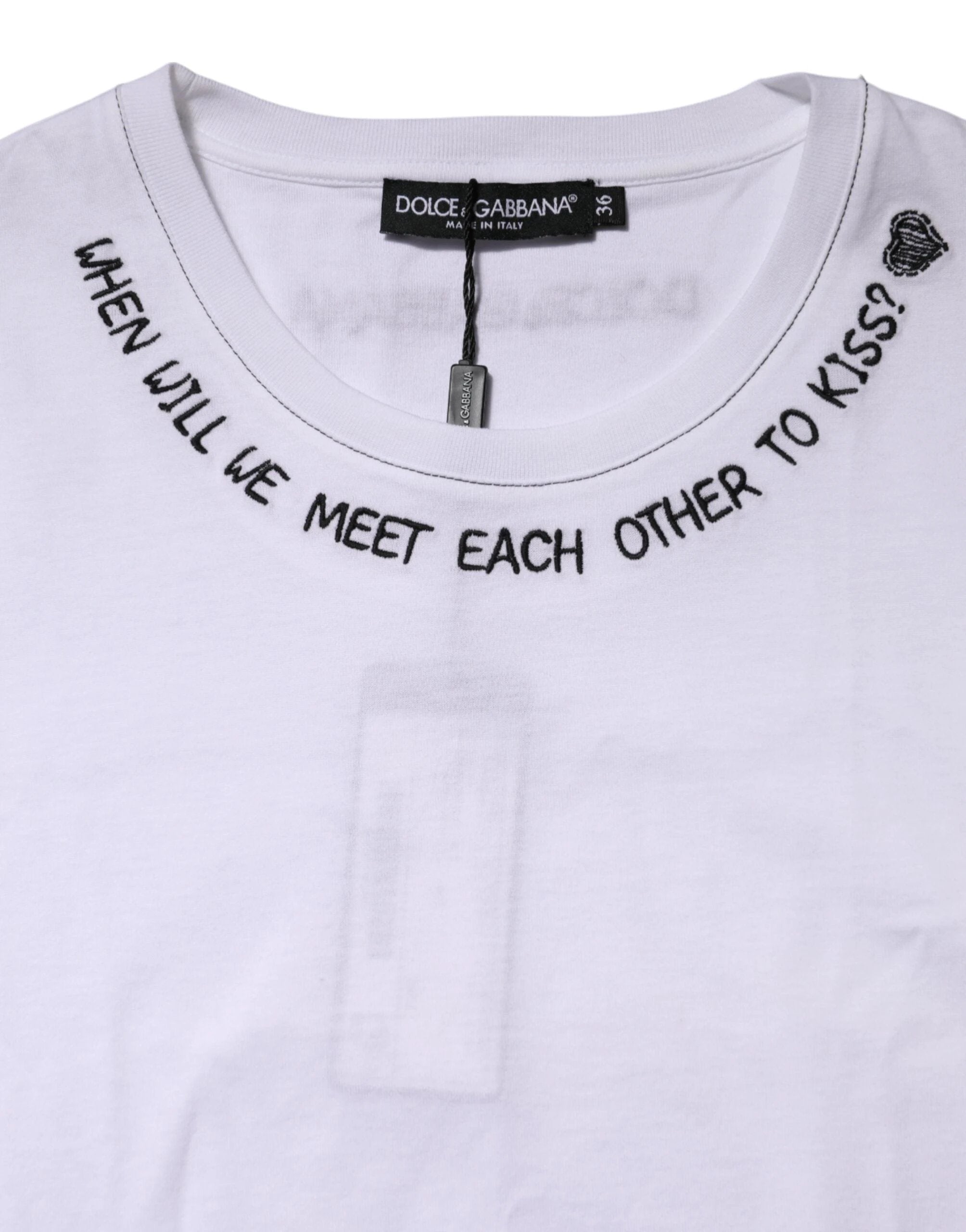 Dolce & Gabbana White Cotton Sleeveless Printed Tank T-shirt by Dolce & Gabbana