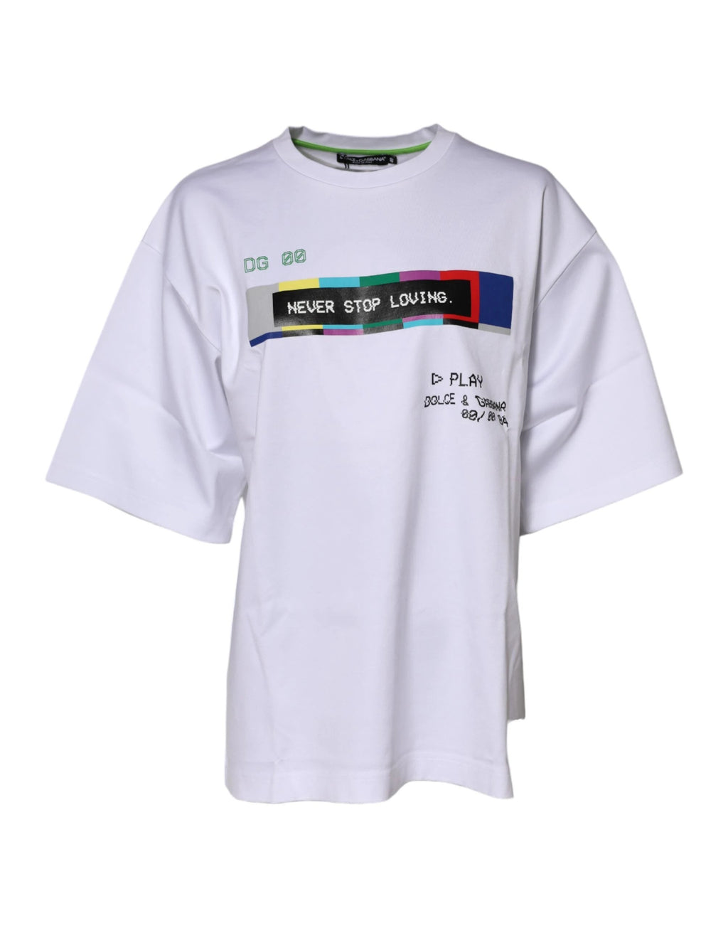 Dolce & Gabbana White Cotton Printed Short Sleeves T-shirt by Dolce & Gabbana