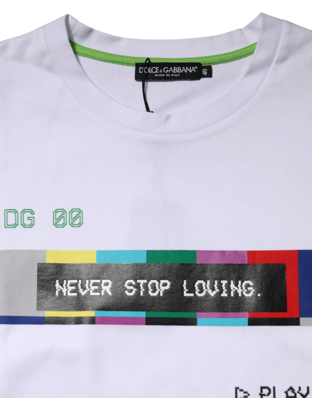 Dolce & Gabbana White Cotton Printed Short Sleeves T-shirt by Dolce & Gabbana