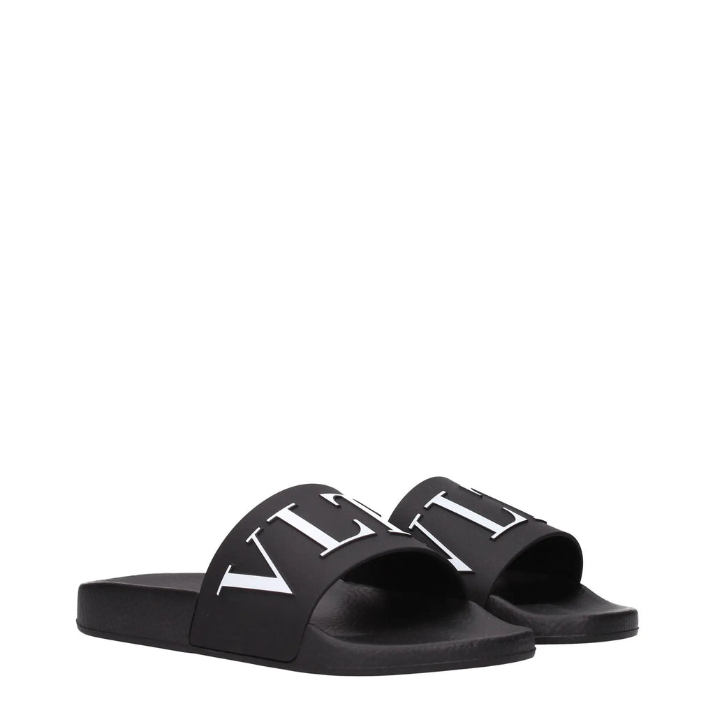 Pantoufles en coton noir Valentino Garavani
