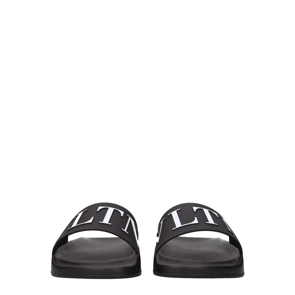 Pantoufles en coton noir Valentino Garavani