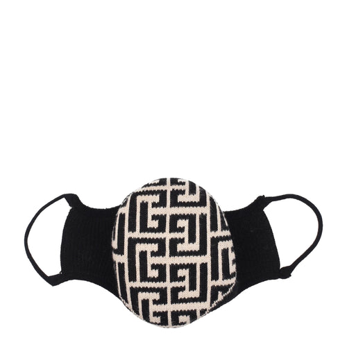 Balmain Beige Cotton Facemask by Balmain