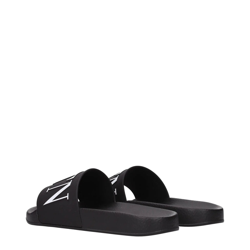 Pantoufles en coton noir Valentino Garavani